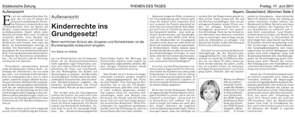 Maria von Welser: Kommentar in der Süddeutschen Zeitung